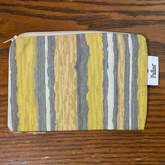 Pallas Textiles Bag Travel Small Mini ID Card Yellow Gray White Boho Lightweight - Picture 1 of 8